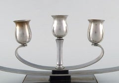 Cohr, Denmark, Five-Armed Candleholder in Stainless Steel, Mid-20th Century