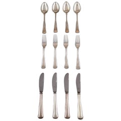 Cohr Old Danish Silver Cutlery for Four P. A Total of 12 P