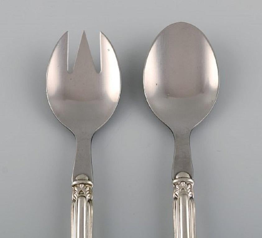 Danish Cohr Salad Set in Silver and Stainless Steel, 1910s / 20s For Sale
