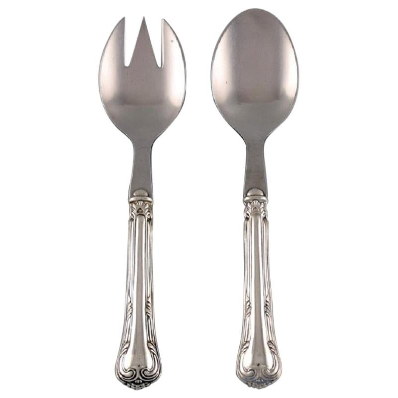 Cohr Salad Set in Silver and Stainless Steel, 1910s / 20s