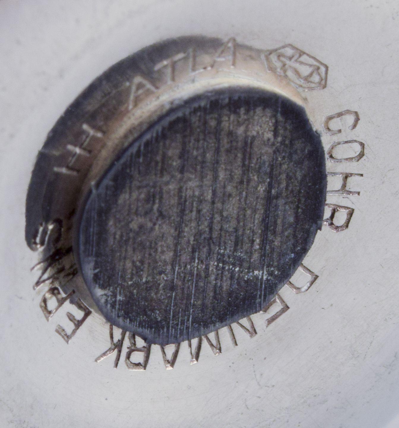 Cohr Salz- und Pfefferstreuer aus Silberblech. Modernistisches Design. Mitte des 20. Jahrhunderts im Zustand „Hervorragend“ im Angebot in København, Copenhagen