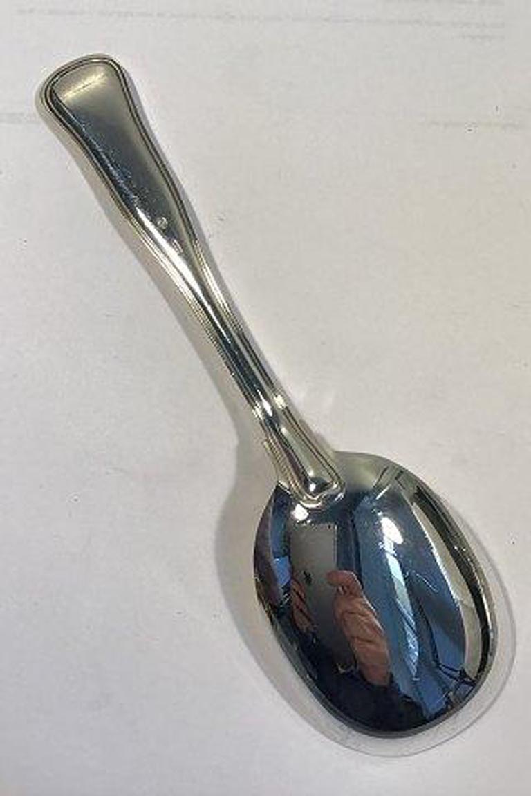 Cohr Silver Dobbeltriflet Old Danish Serving Spoon Large In Good Condition For Sale In Copenhagen, DK