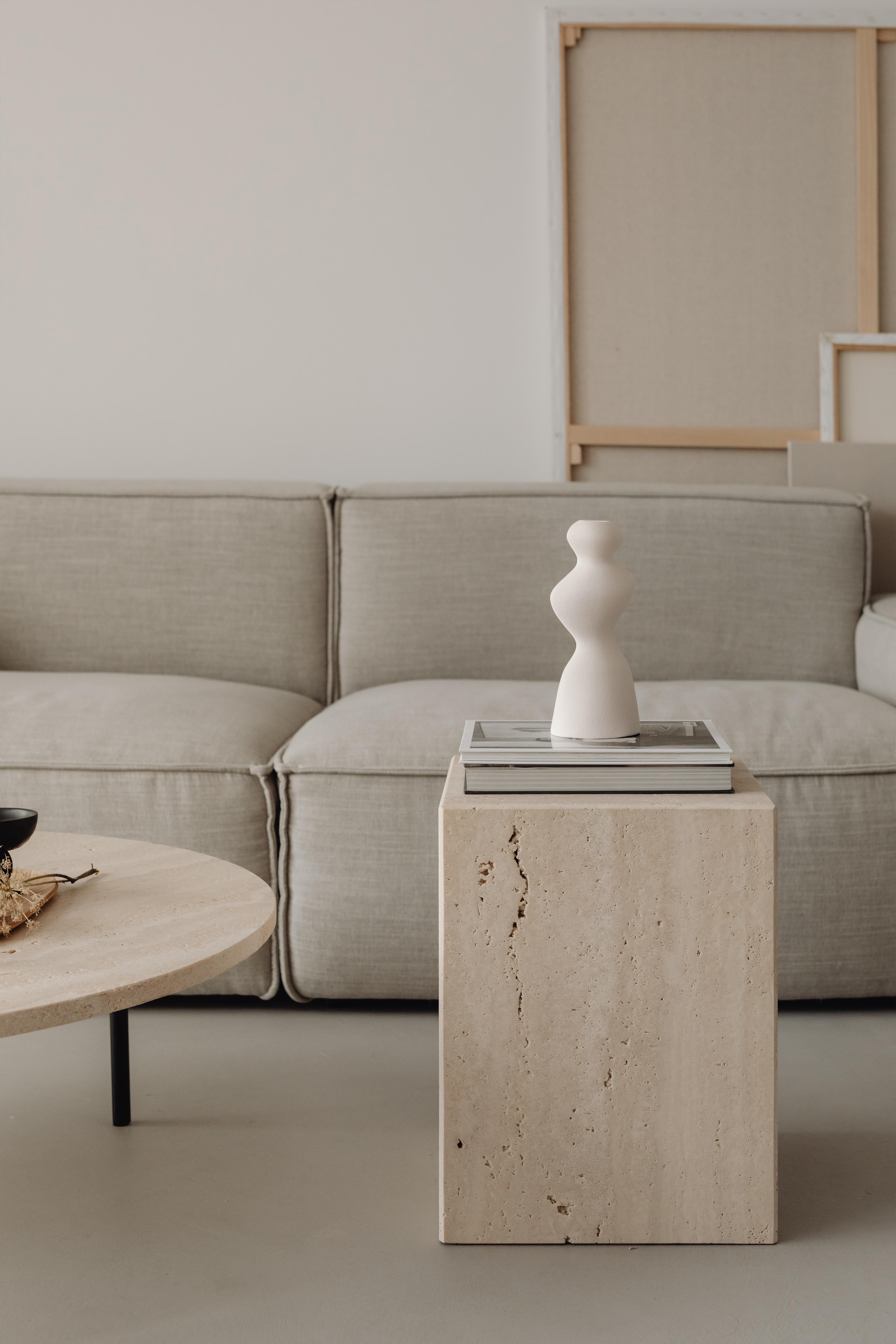 Post-Modern Coi Travertine Pillar by Un’common For Sale