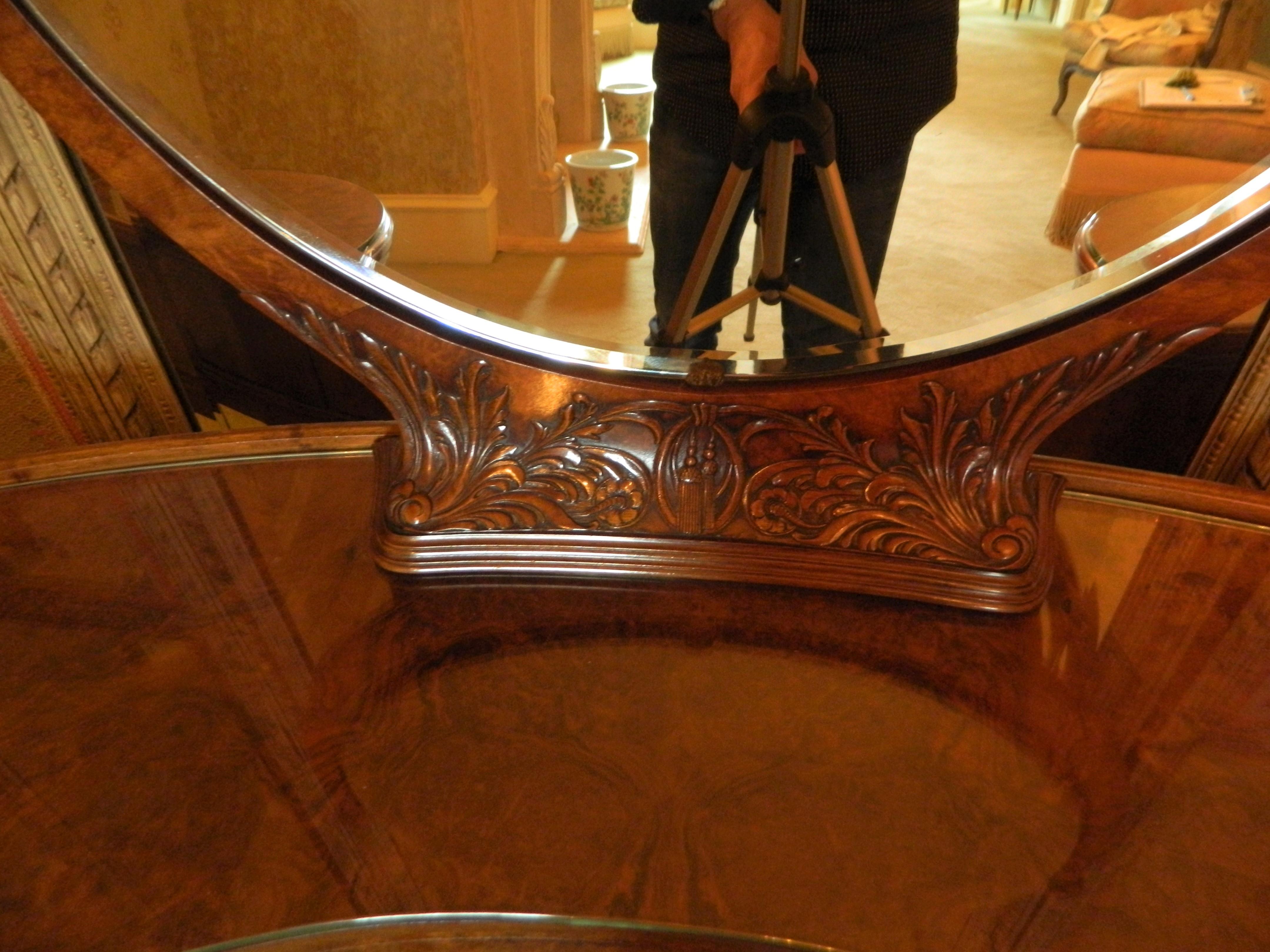 French Coiffeuse or Dressing Table with Three Mirrors on Pad Feet, 19th Century