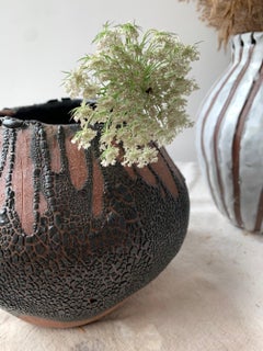 Coil-built Black Lava Vase