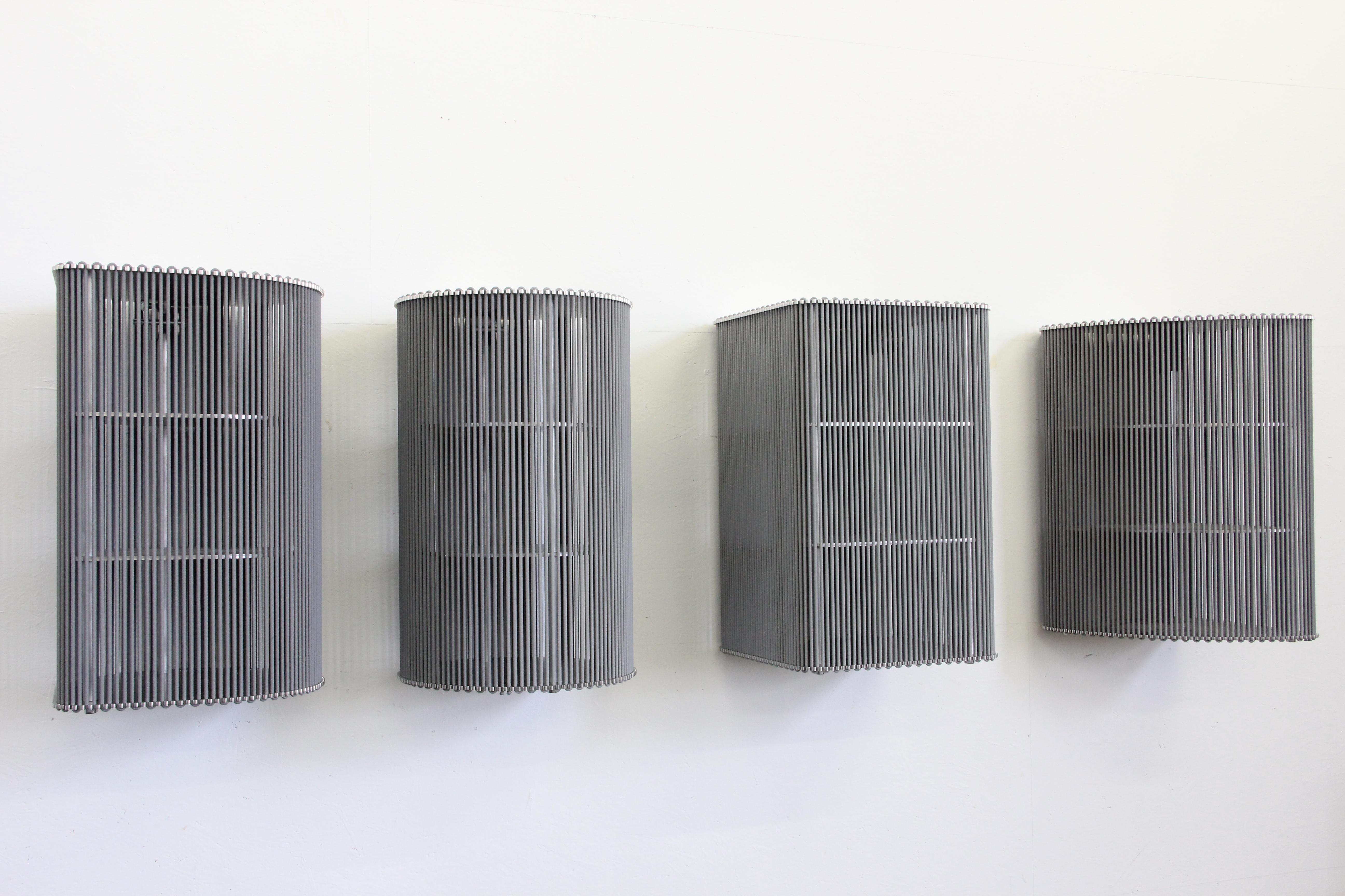 Aluminum Coil Cabinet Wall Mounted by Bram Kerkhofs For Sale