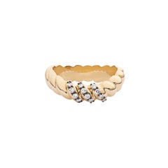 Coil Ring in Diamond and Gold