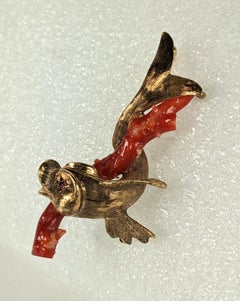 Coiled Fish Coral Branch Brooch