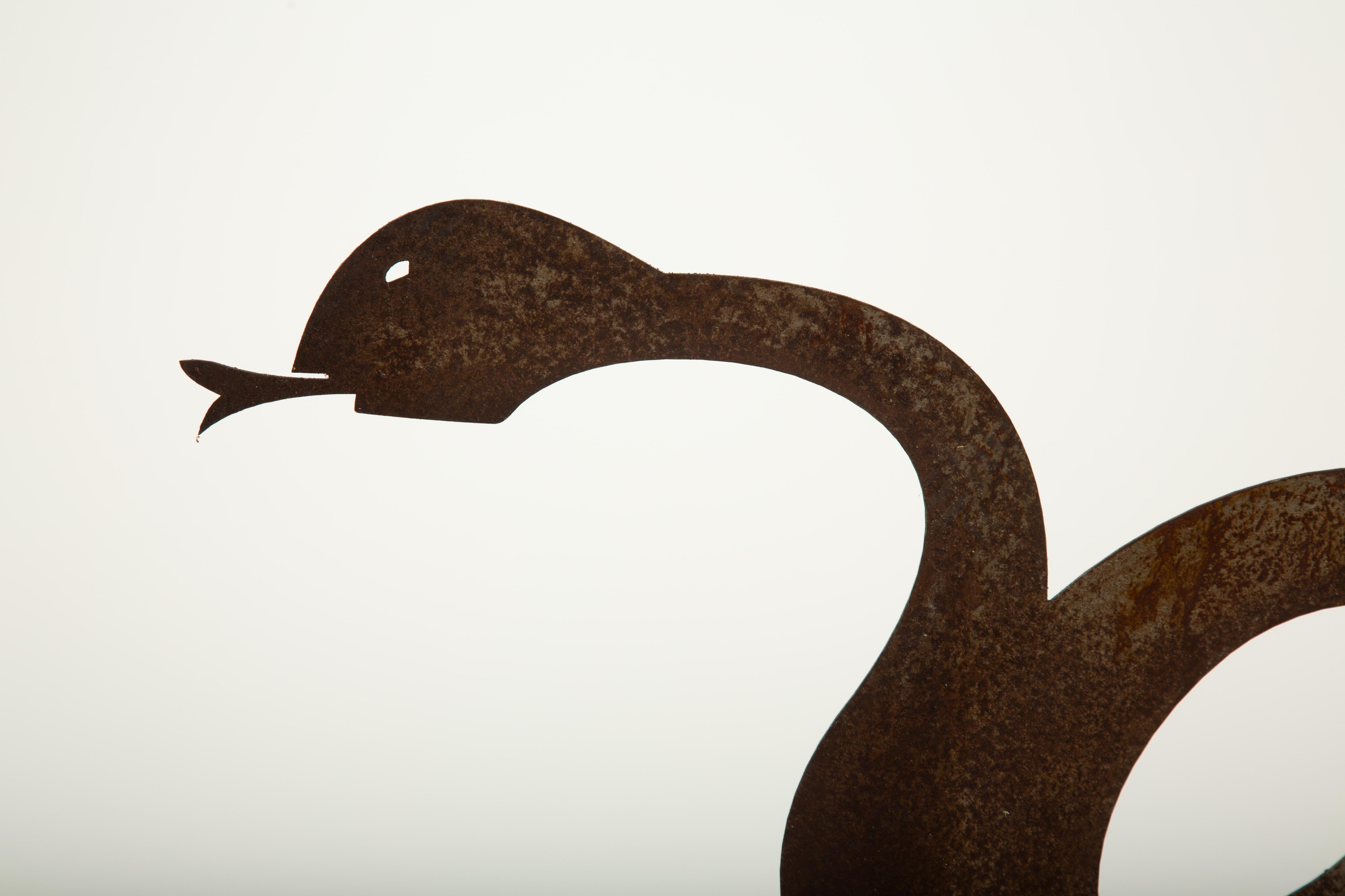 19th Century Coiled in the Wind: Folk Art Snake Weathervane For Sale