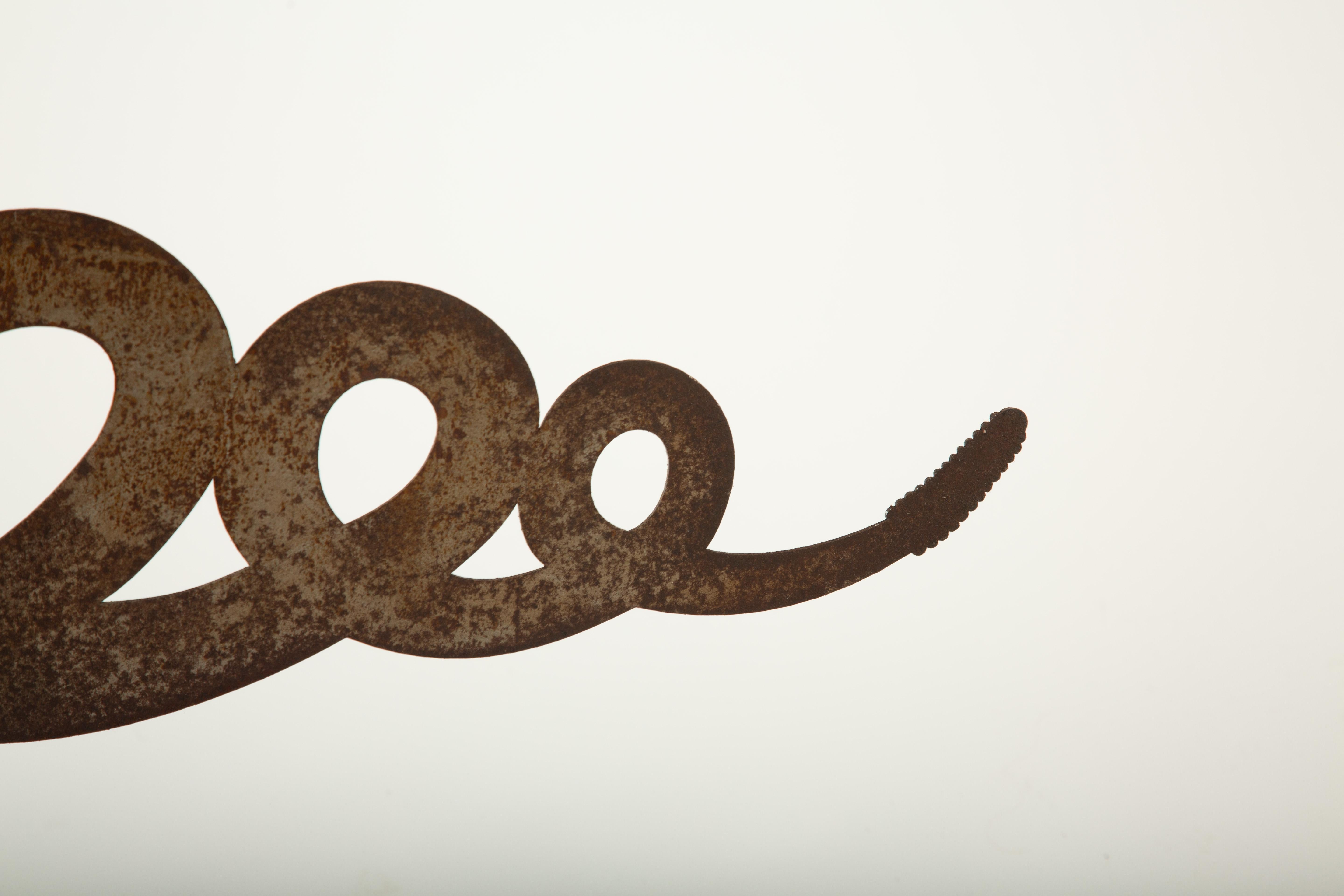 Metal Coiled in the Wind: Folk Art Snake Weathervane For Sale