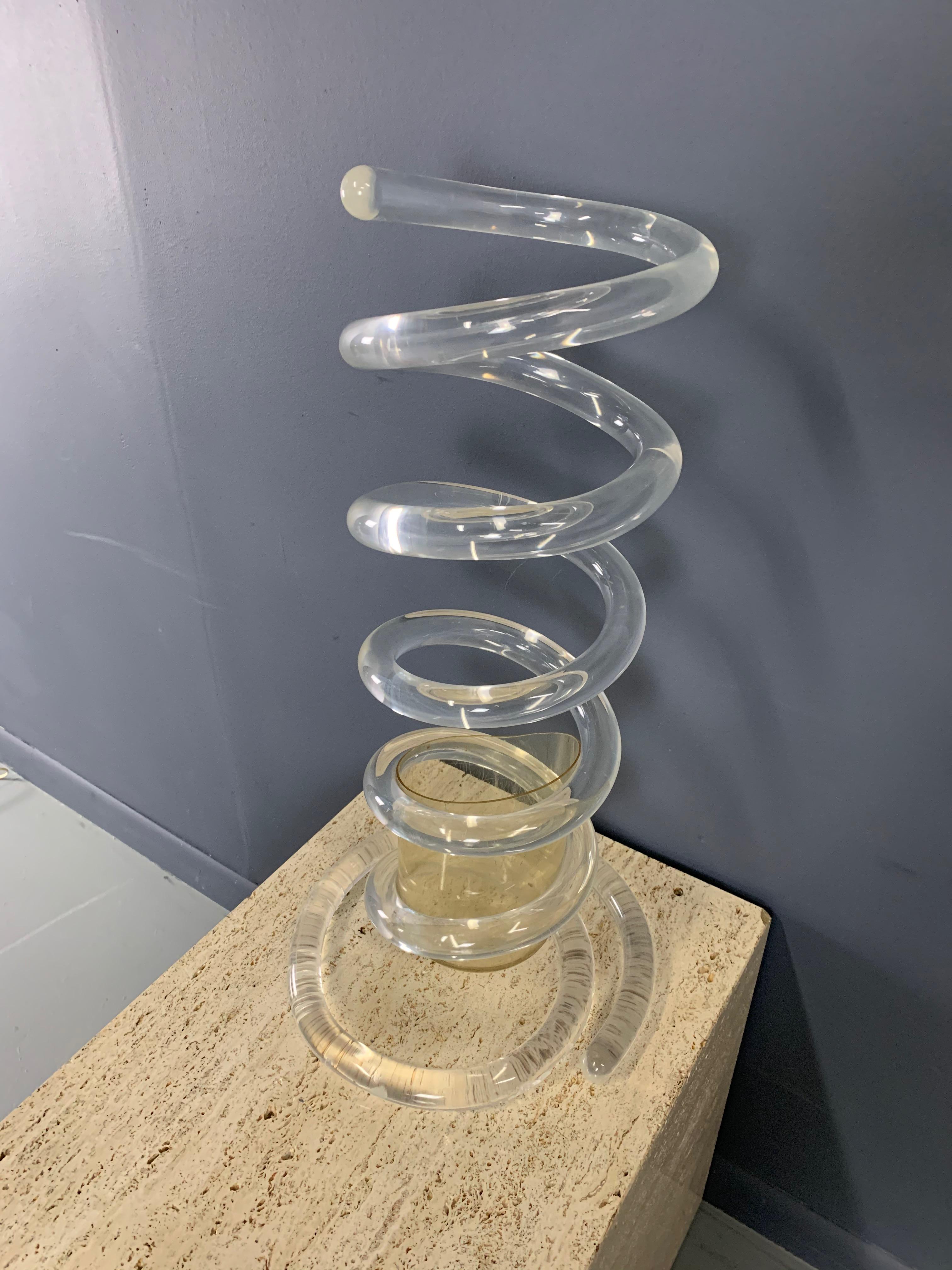 Mid-Century Modern Coiled Lucite Umbrella Stand by Dorothy Thorpe Midcentury