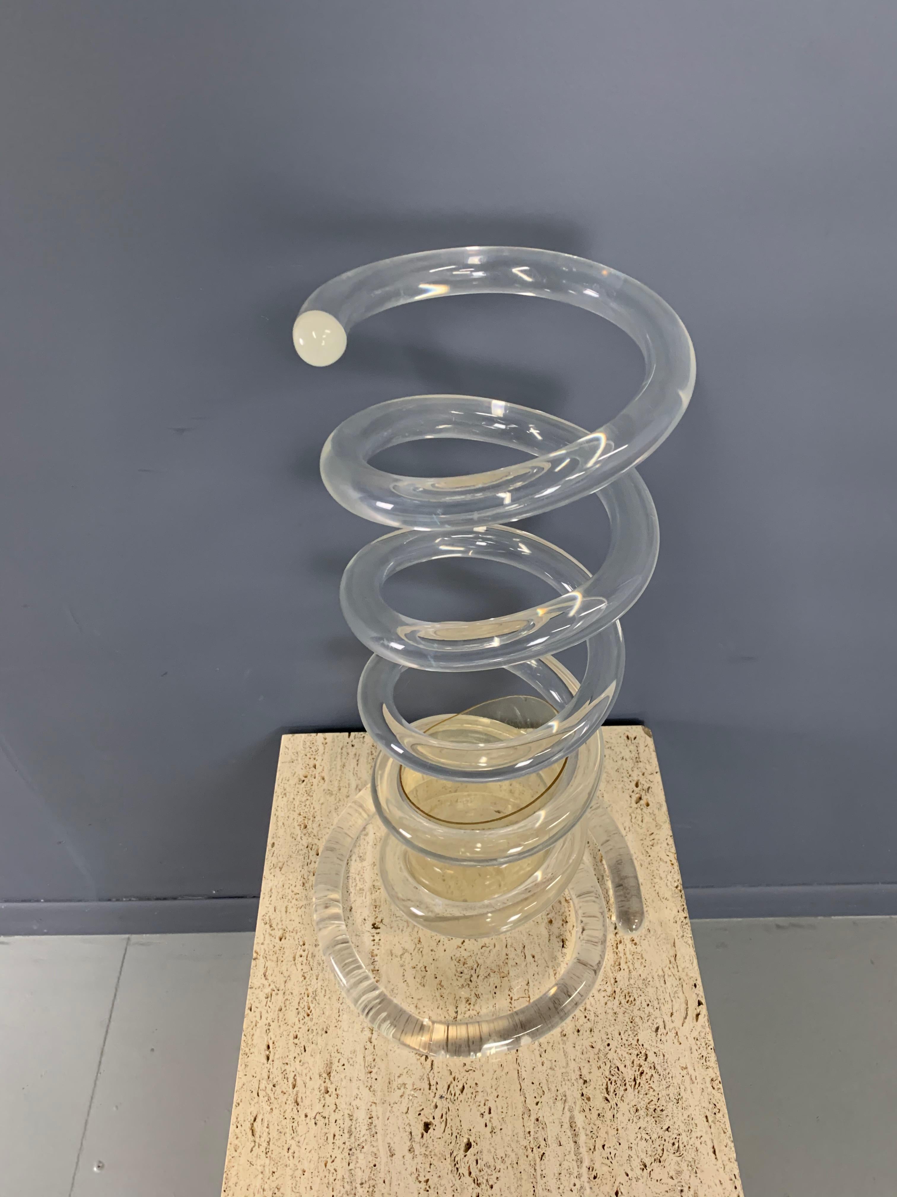 North American Coiled Lucite Umbrella Stand by Dorothy Thorpe Midcentury