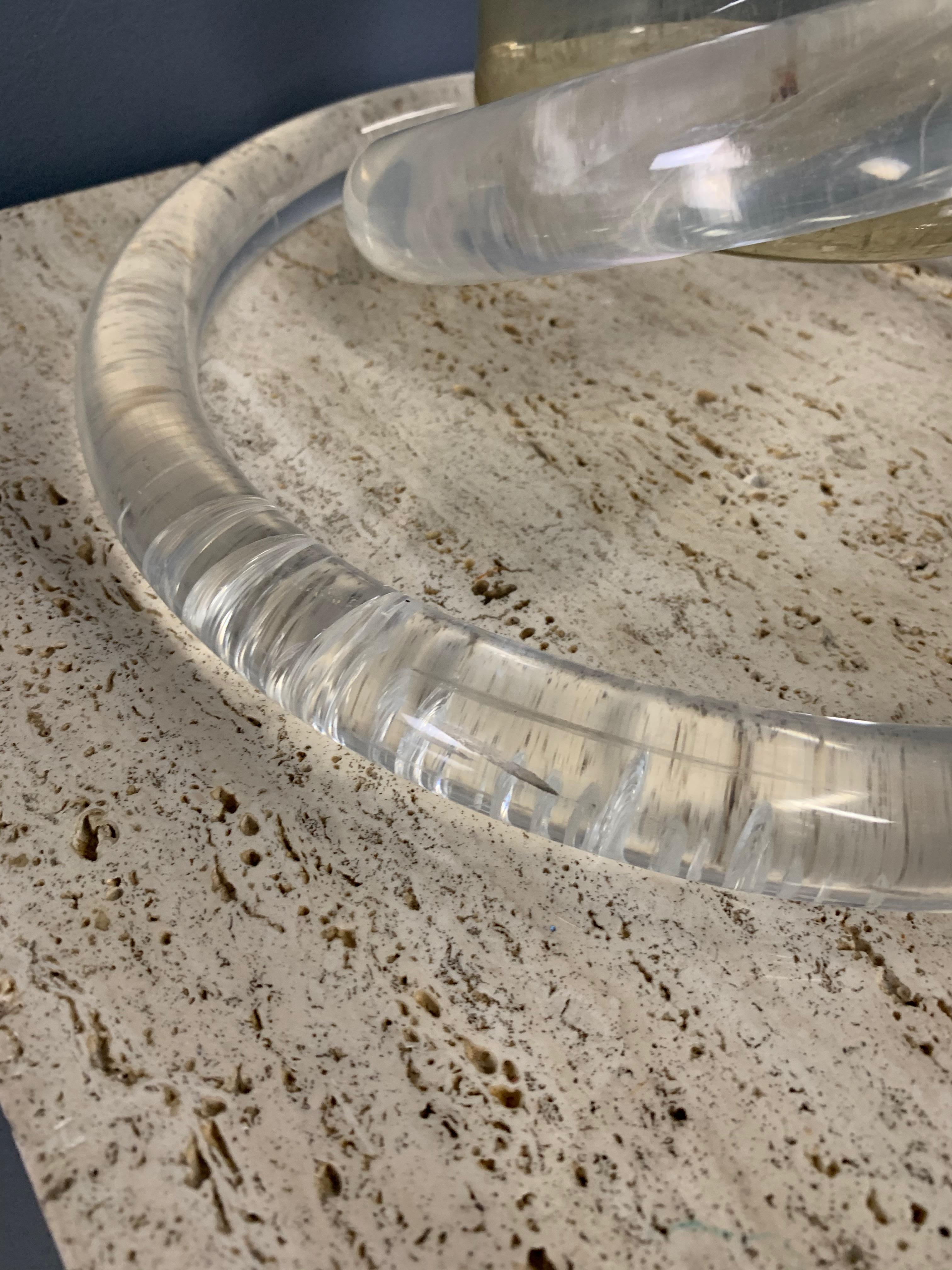 Coiled Lucite Umbrella Stand by Dorothy Thorpe Midcentury In Good Condition In Philadelphia, PA