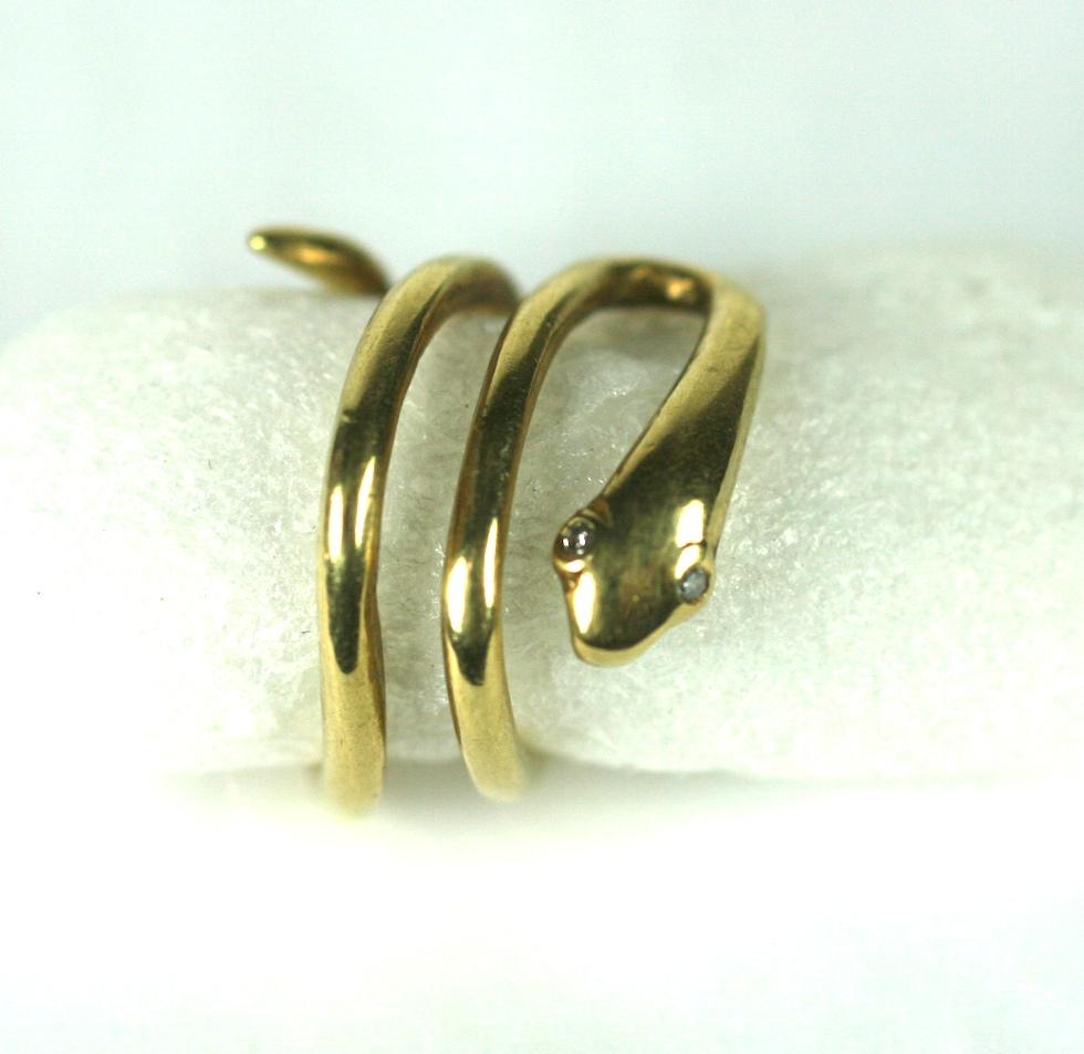 Coiled Snake Ring In Good Condition For Sale In New York, NY