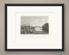 Coimbra in Portugal, Antique River View with the University Hill, circa 1850