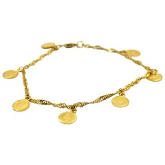 Coin Bracelet 18 Karat Yellow Gold