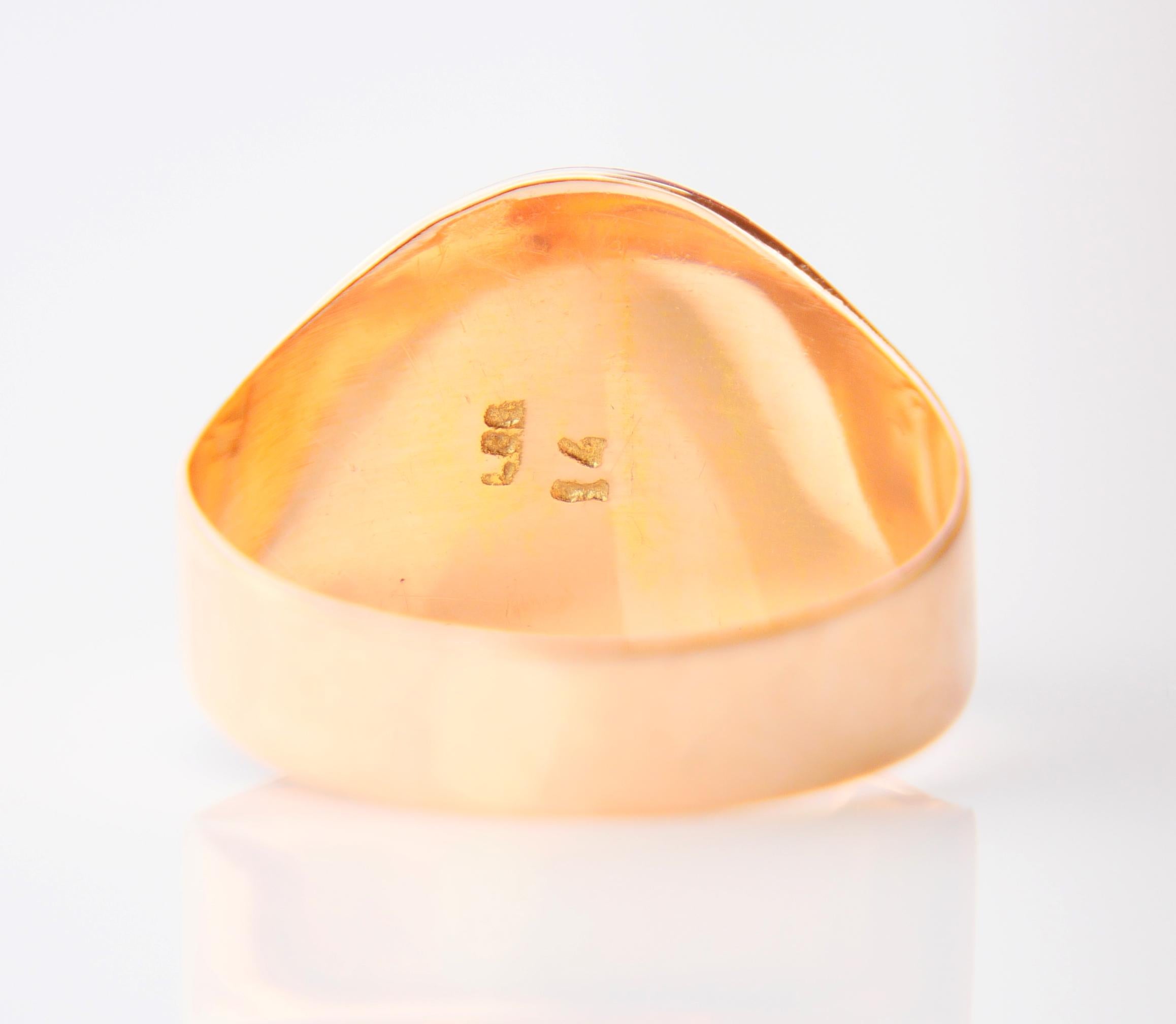 Coin Ring Men's Unisex solid 22k 25 Turkish Kurush & 14k Rose Gold ØUS10 / 6.7gr For Sale 4