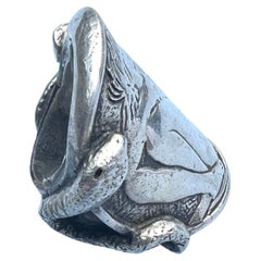 Anillo de monedas Snake Silver Vintage J DAUPHIN
