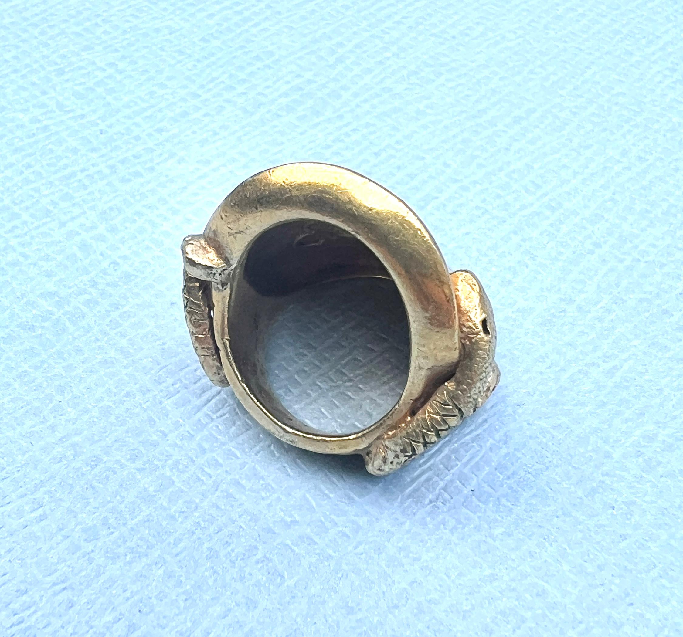 Contemporary Gold Plate Coin Ring Snake For Sale