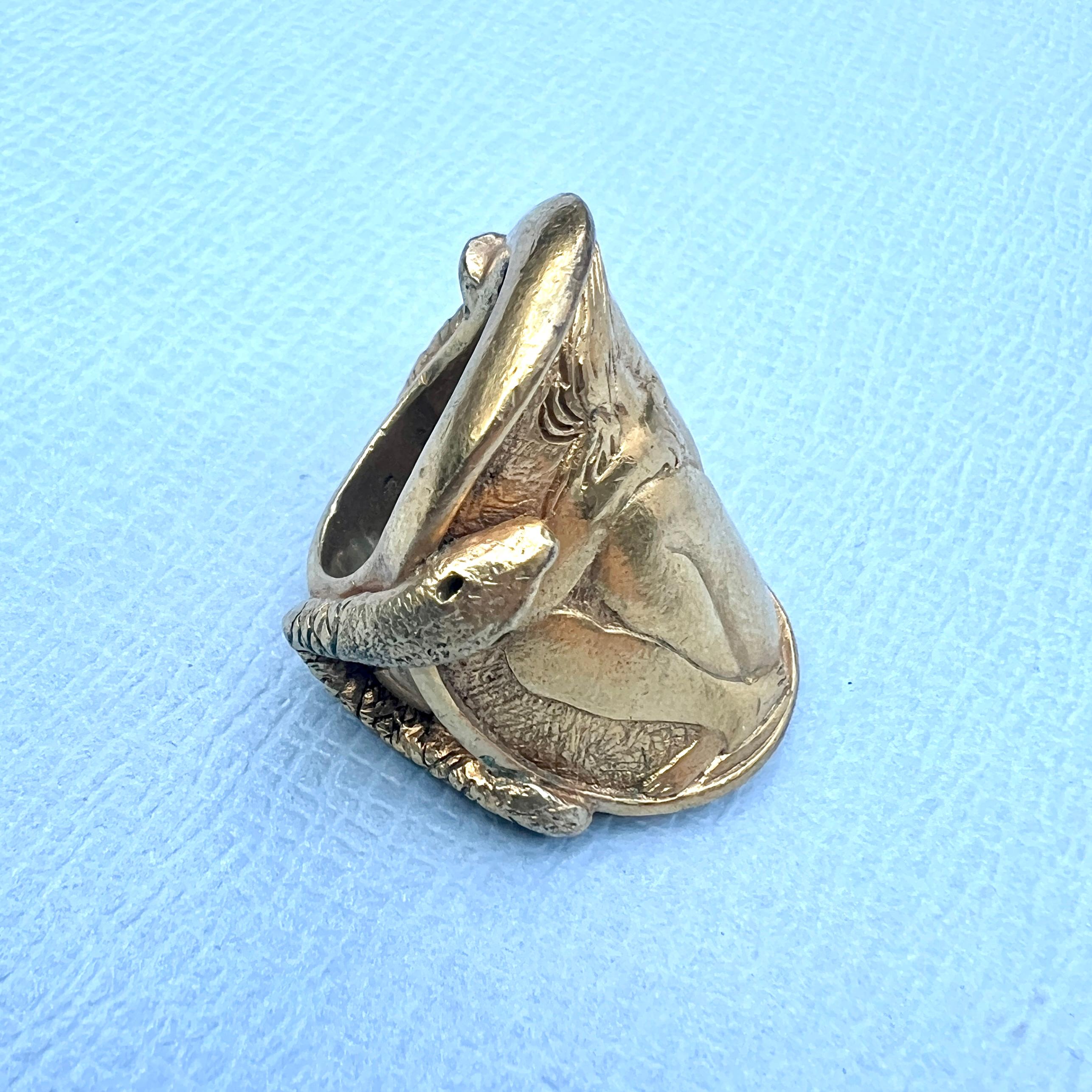 Gold Plate Coin Ring Snake For Sale 3