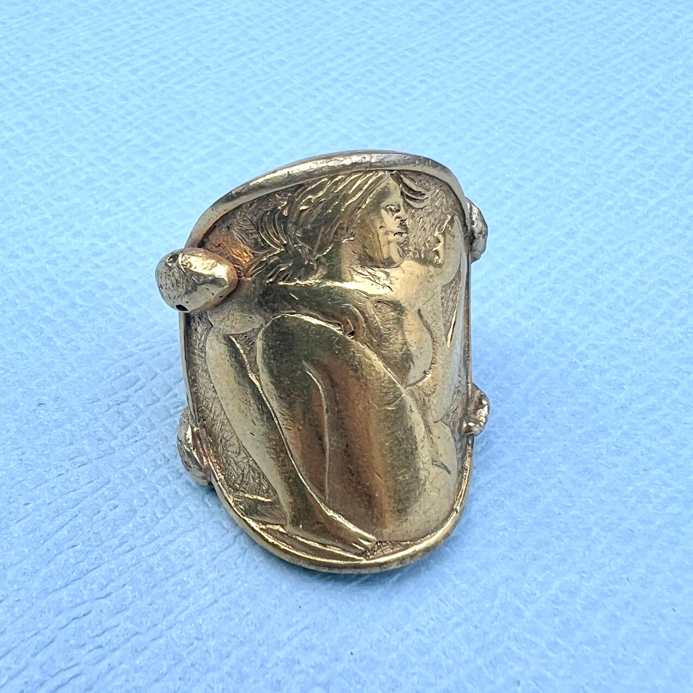 Coin Ring Woman Snake Gold Plated J Dauphin For Sale 5