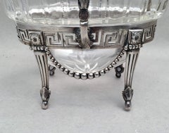 Coin Silver and Glass Bridal Basket Centerpiece Bowl