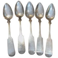 Coin Silver Serving Spoons Marked J.Fries "Standard" Philadelphia
