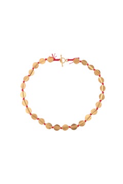 Coins Necklace in Silk, Bronze & 24k Vermeil Gold by Katerina Makriyianni