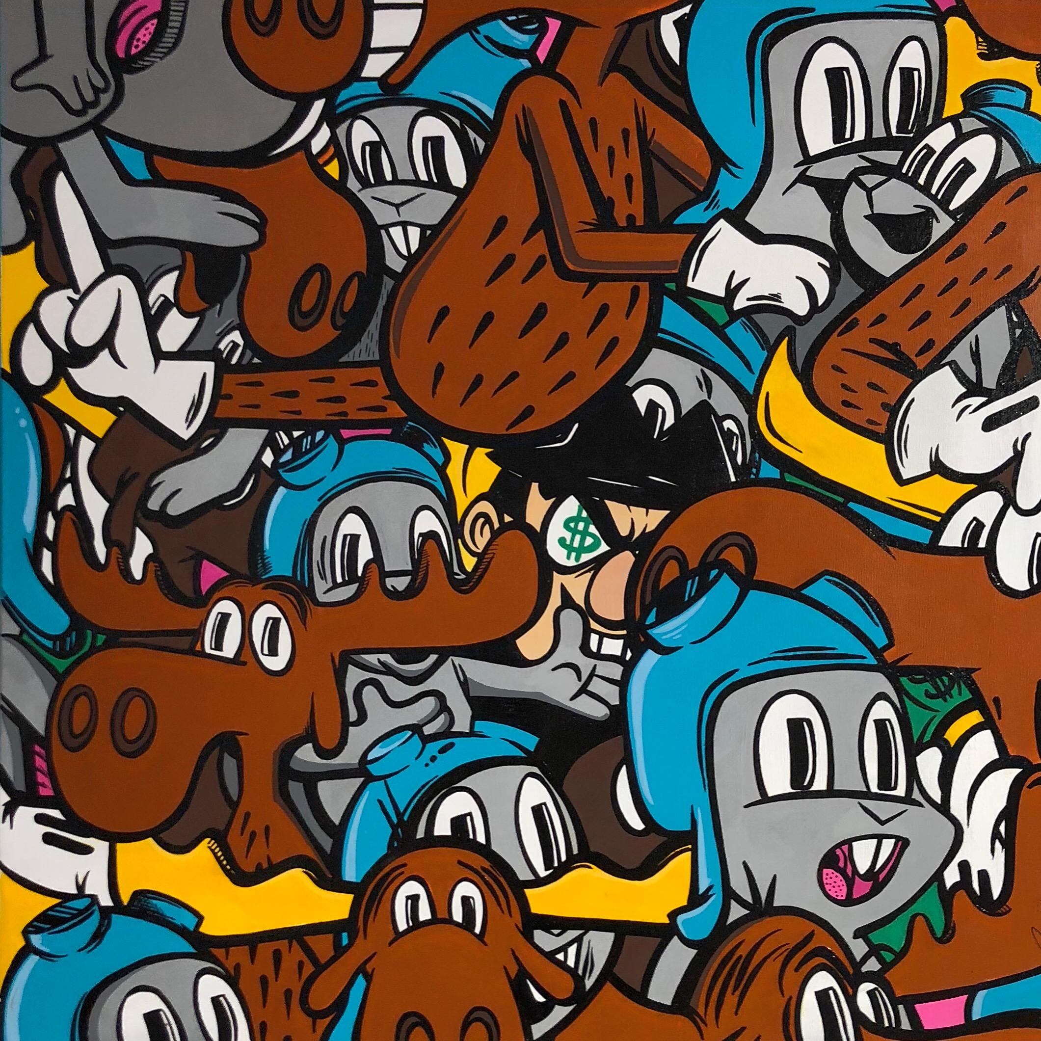 Rocky und Bullwinkle – Painting von Coinslot