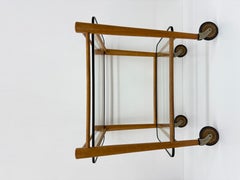 Coja Culemburg Modell 1127 Beistelltischwagen aus Holz und Glas, 1970er Jahre