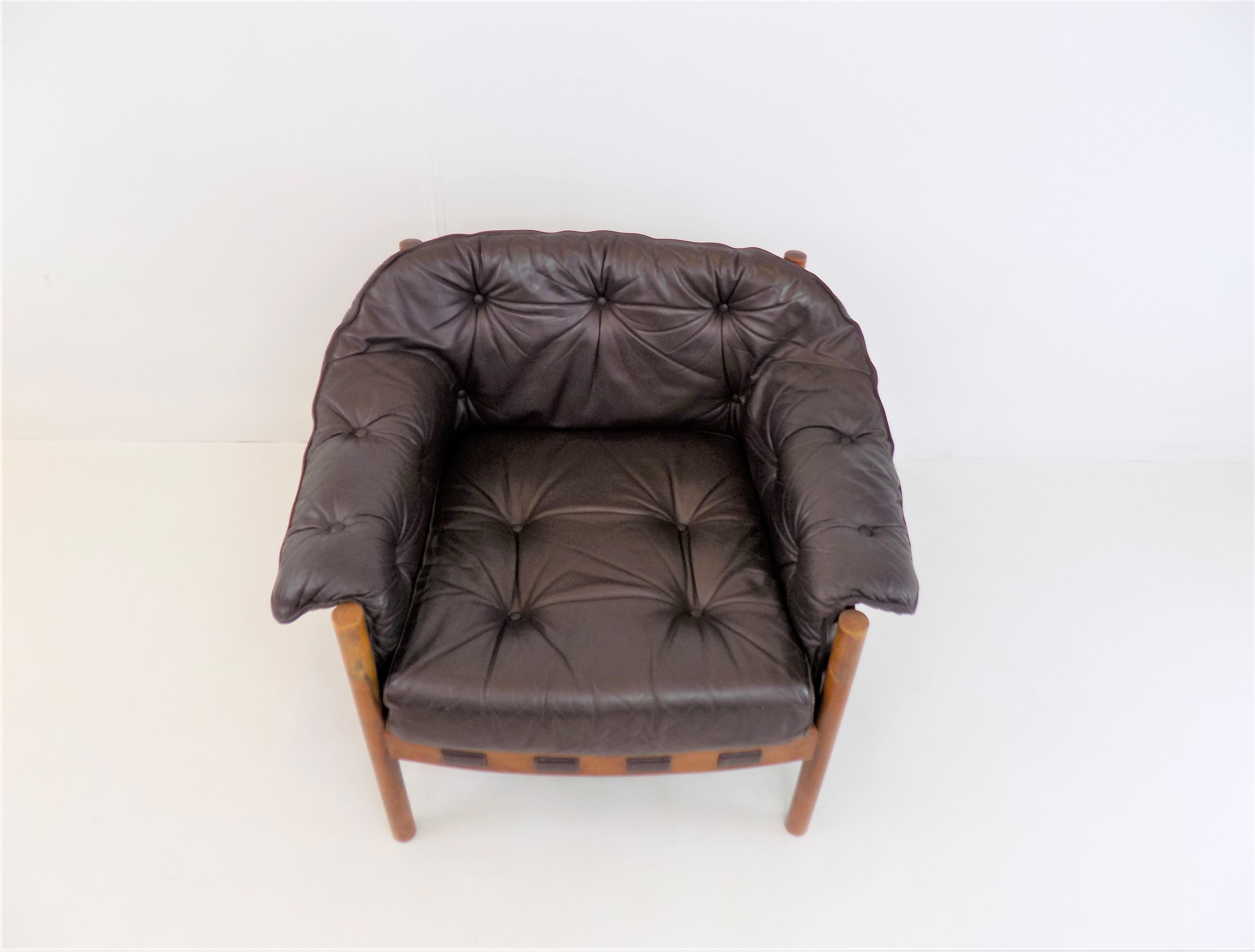 Coja Leather Easy Chair by Sven Ellekaer, Netherlands, 1960s 5