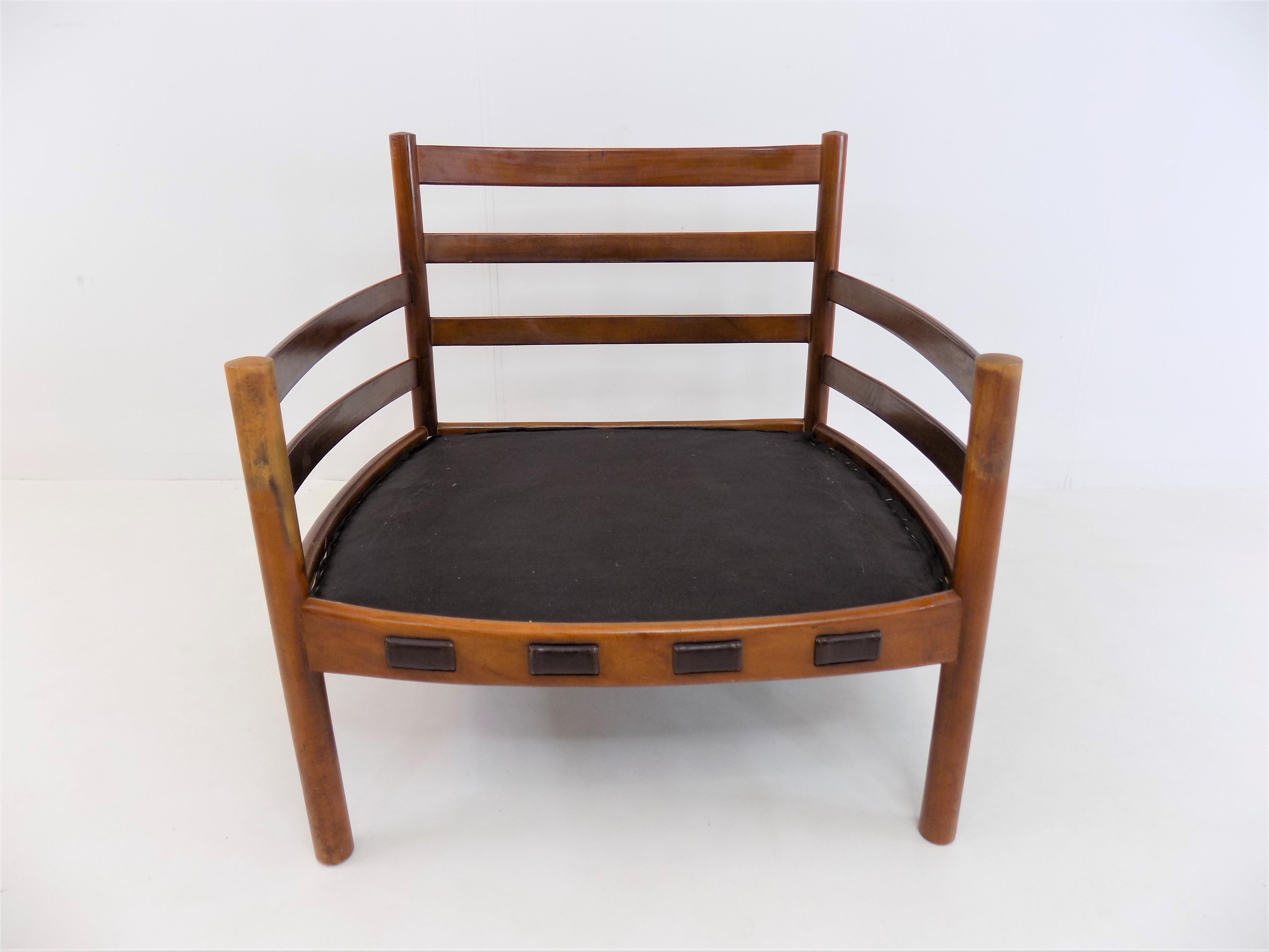 Dutch Coja Leather Easy Chair by Sven Ellekaer, Netherlands, 1960s