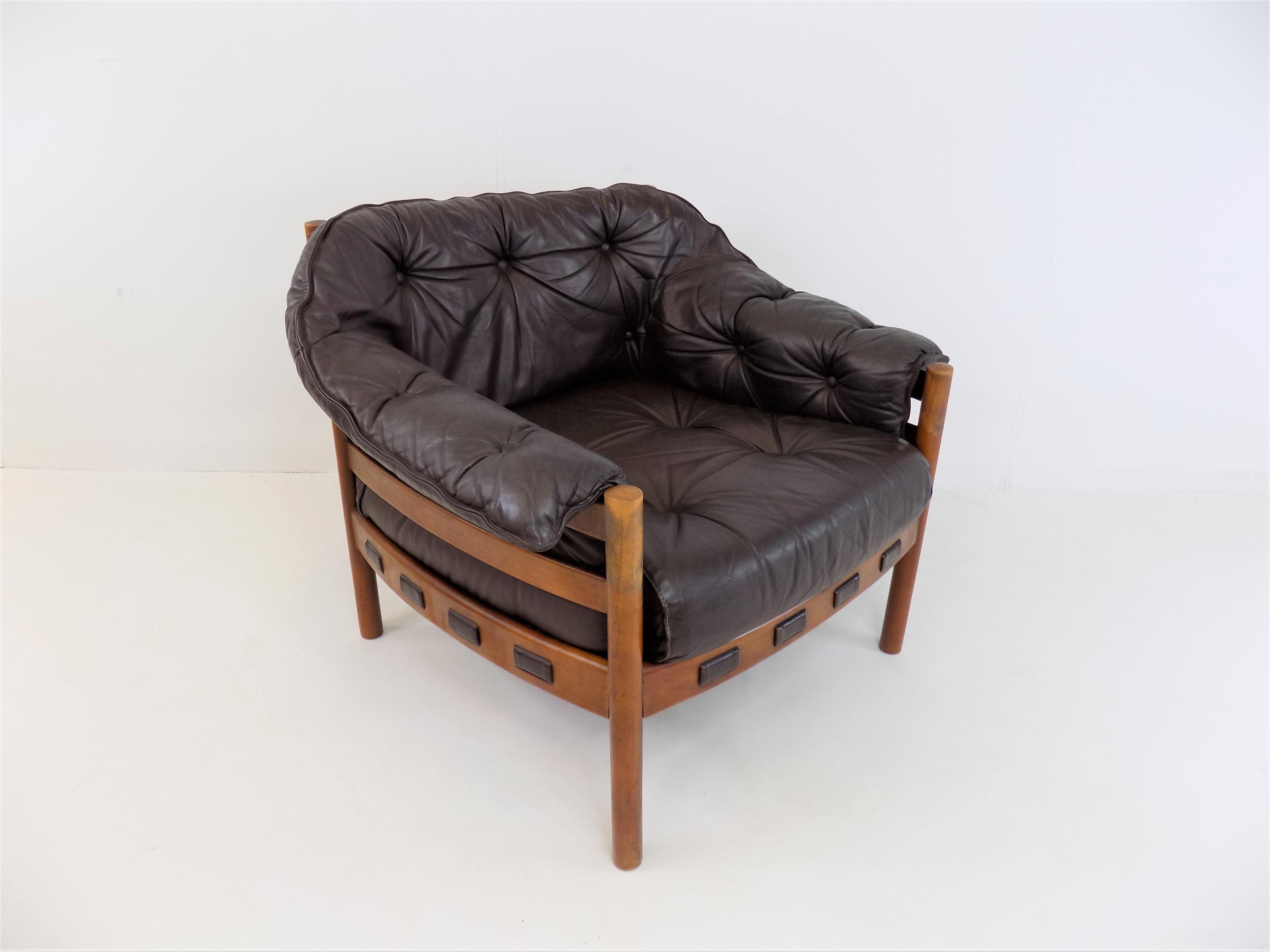 Coja Leather Easy Chair by Sven Ellekaer, Netherlands, 1960s 3