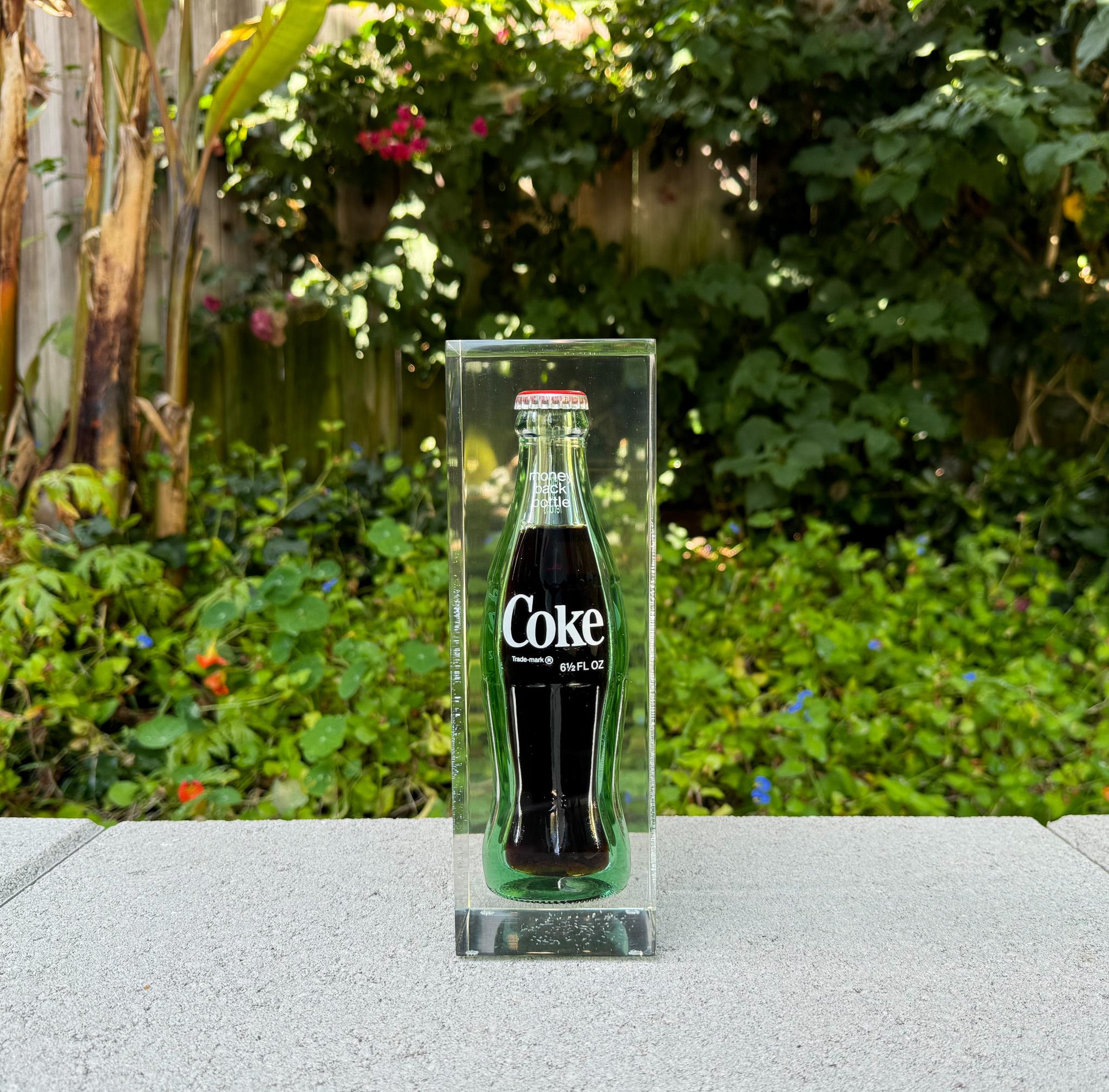 Coke Bottle in Lucite Sculpture, Coca Cola, United States, 1970's.

