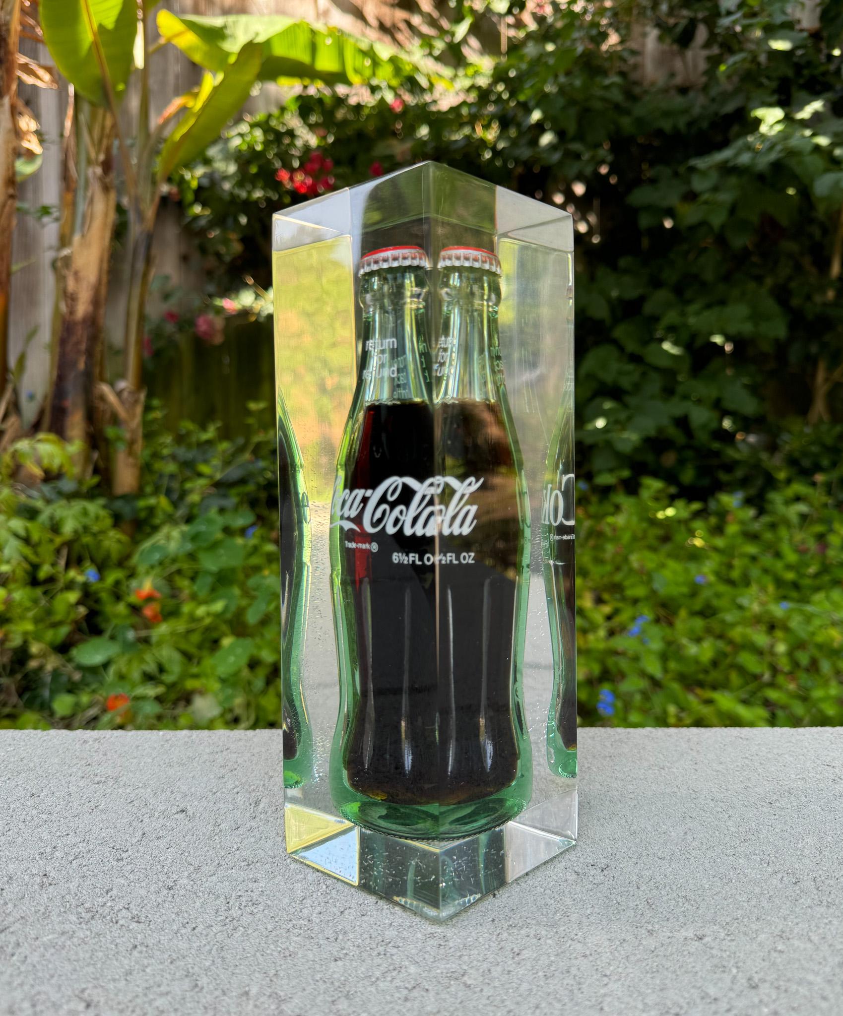 Coke Bottle in Lucite Sculpture, Coca Cola, United States, 1970's In Good Condition For Sale In San Juan Capistrano, CA