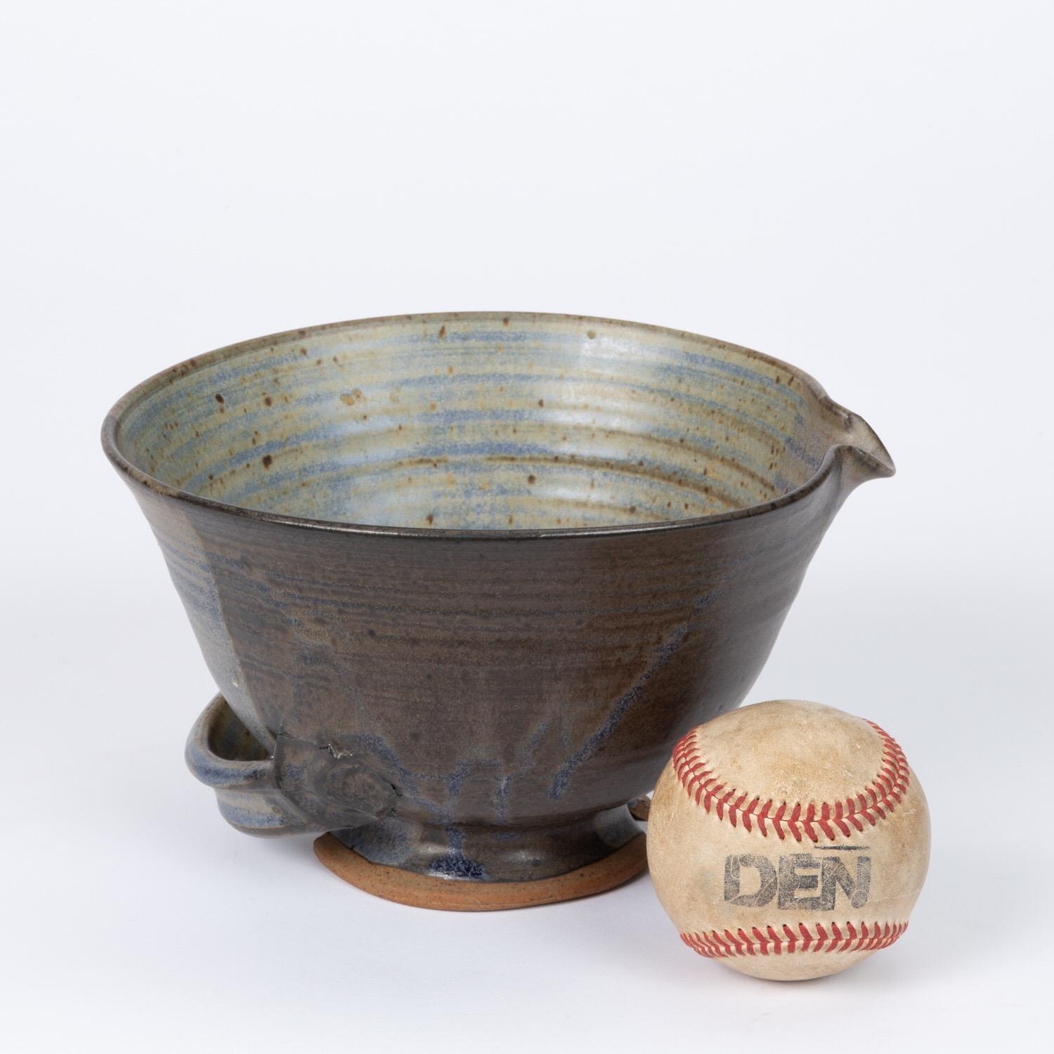 Mid-Century Modern Colander Style Studio Pottery Bowl