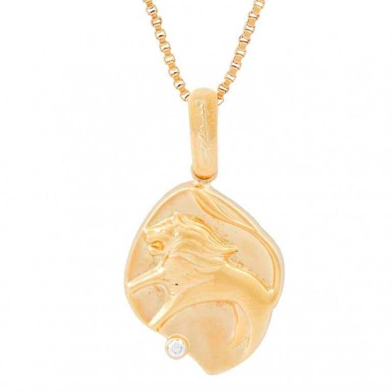 Colani Pendant 'Lion' with Brilliant Approx. 0.05 Ct 'Hallmarked' For Sale  at 1stDibs