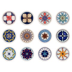 Platos Colapesce - Juego de 12 platos de cerámica pintados totalmente a mano.