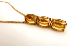 Colar em Ouro 19.2k e 7 carats de citrinos ovais 8 x 10 mm