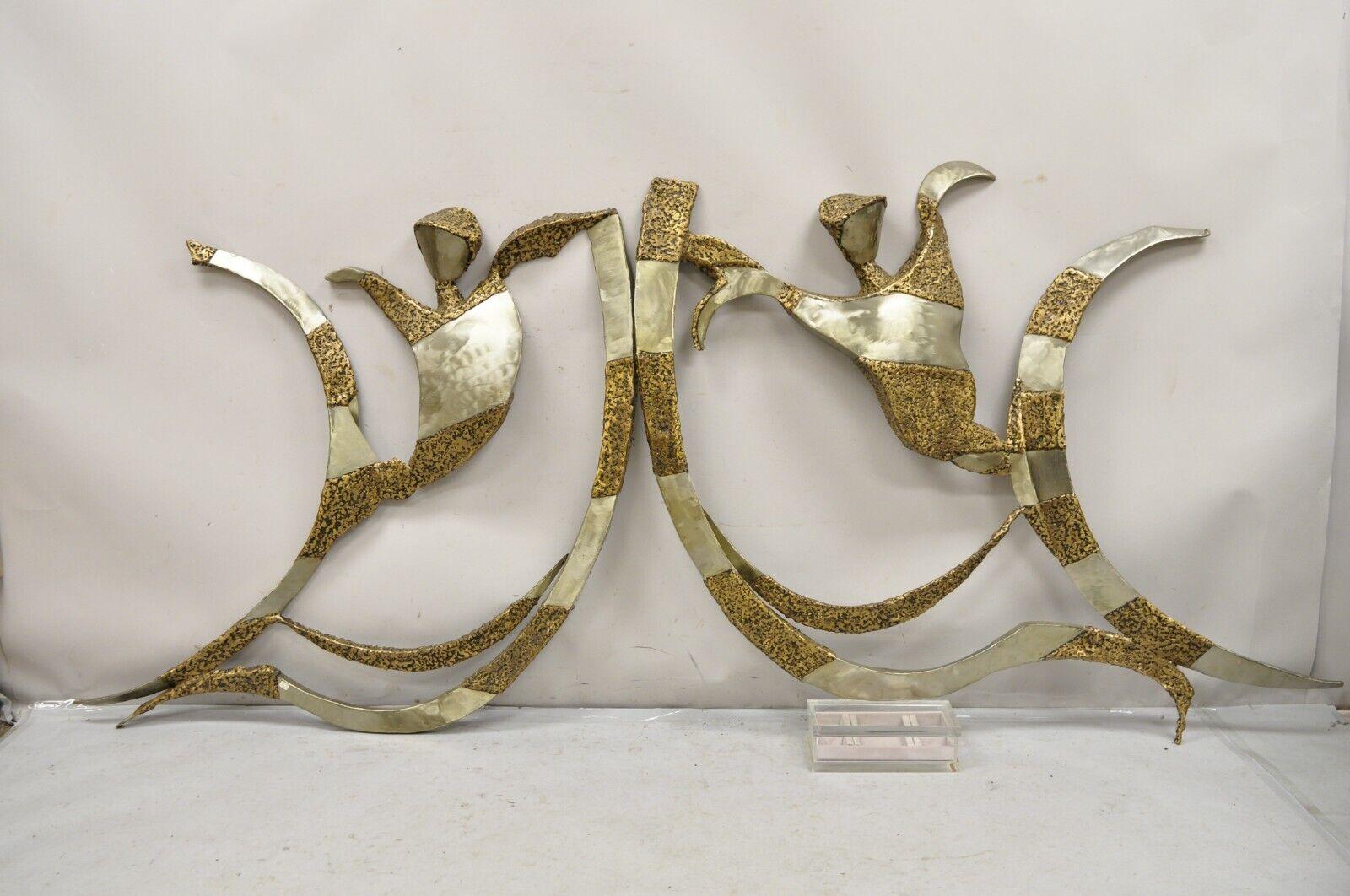 Colbert Collins 1986 Male and Female Dancers Brutalist Wall Sculptures 2 Pc Set For Sale 7
