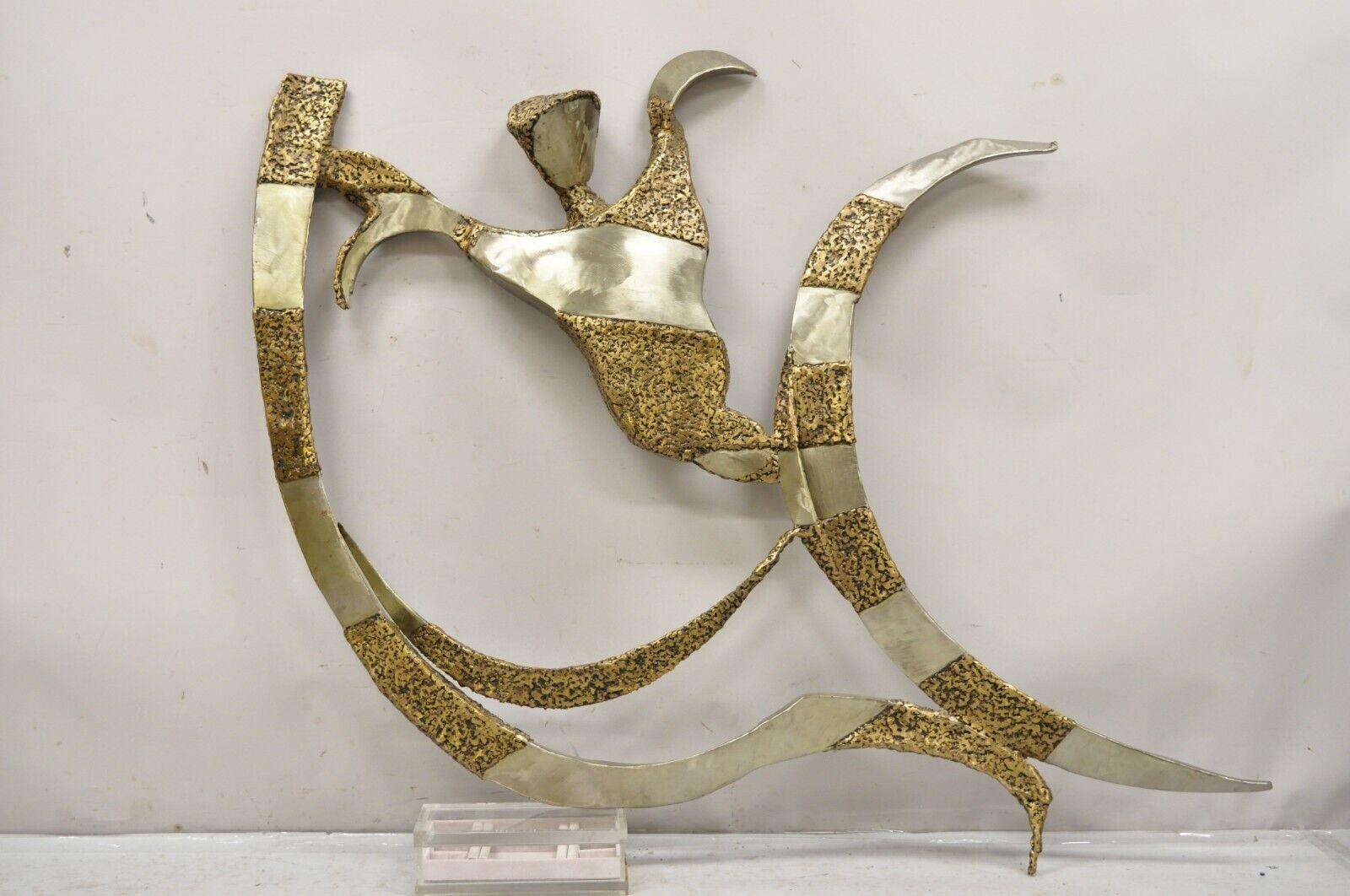 Colbert Collins 1986 Male and Female Dancers Brutalist Wall Sculptures 2 Pc Set In Good Condition For Sale In Philadelphia, PA