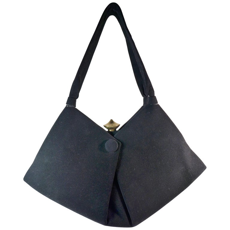 COLBERTS Black Suede Handbag at 1stDibs | black suede handbags