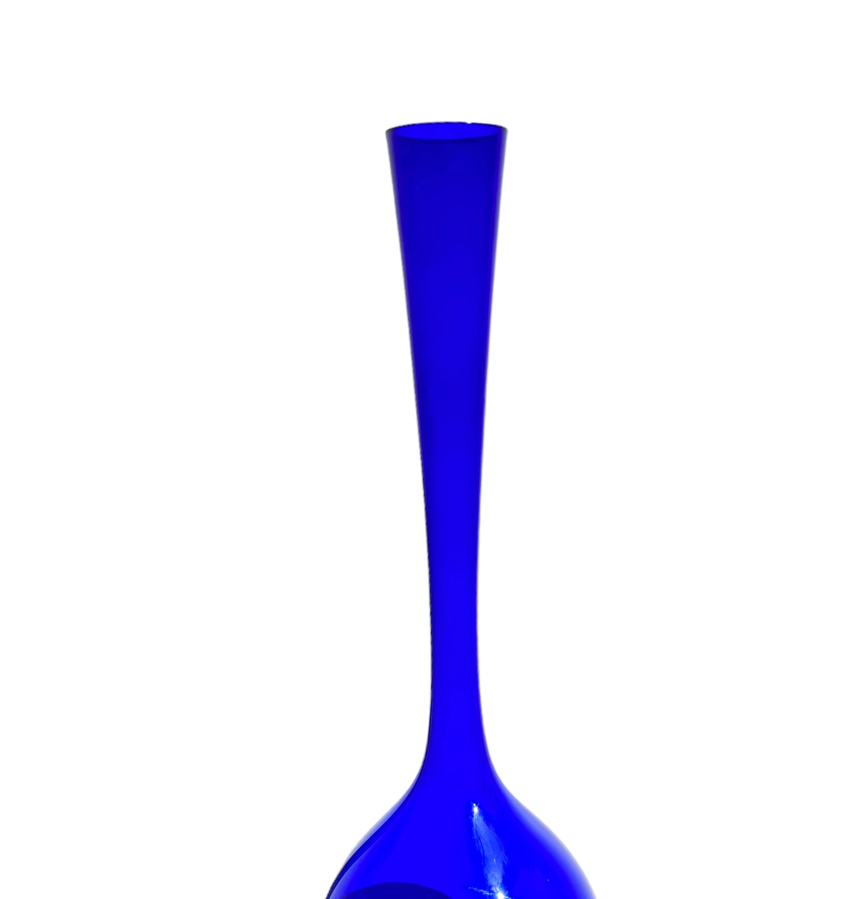 Swedish Colbolt Blue MCM Vase Attributed to Arthur Percy for Gullaskrut