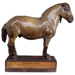 Cold Blood Horse Model in Painted Plaster by Max Landsberg, Berlin, 1885