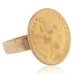 Gold Coin Earrings and Ring