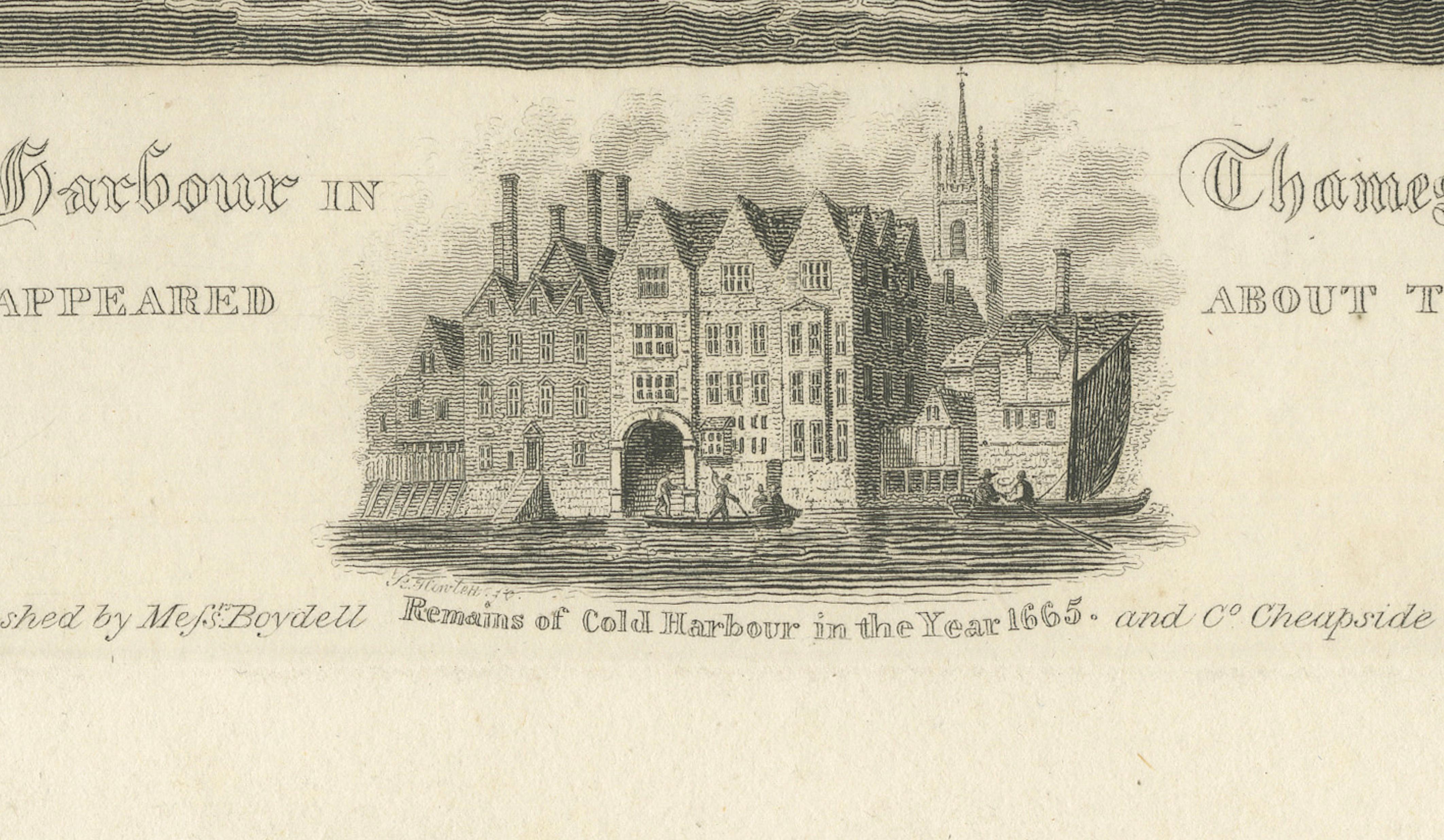 Cold Harbour Thames Street London, Boydell Engraving, 1818