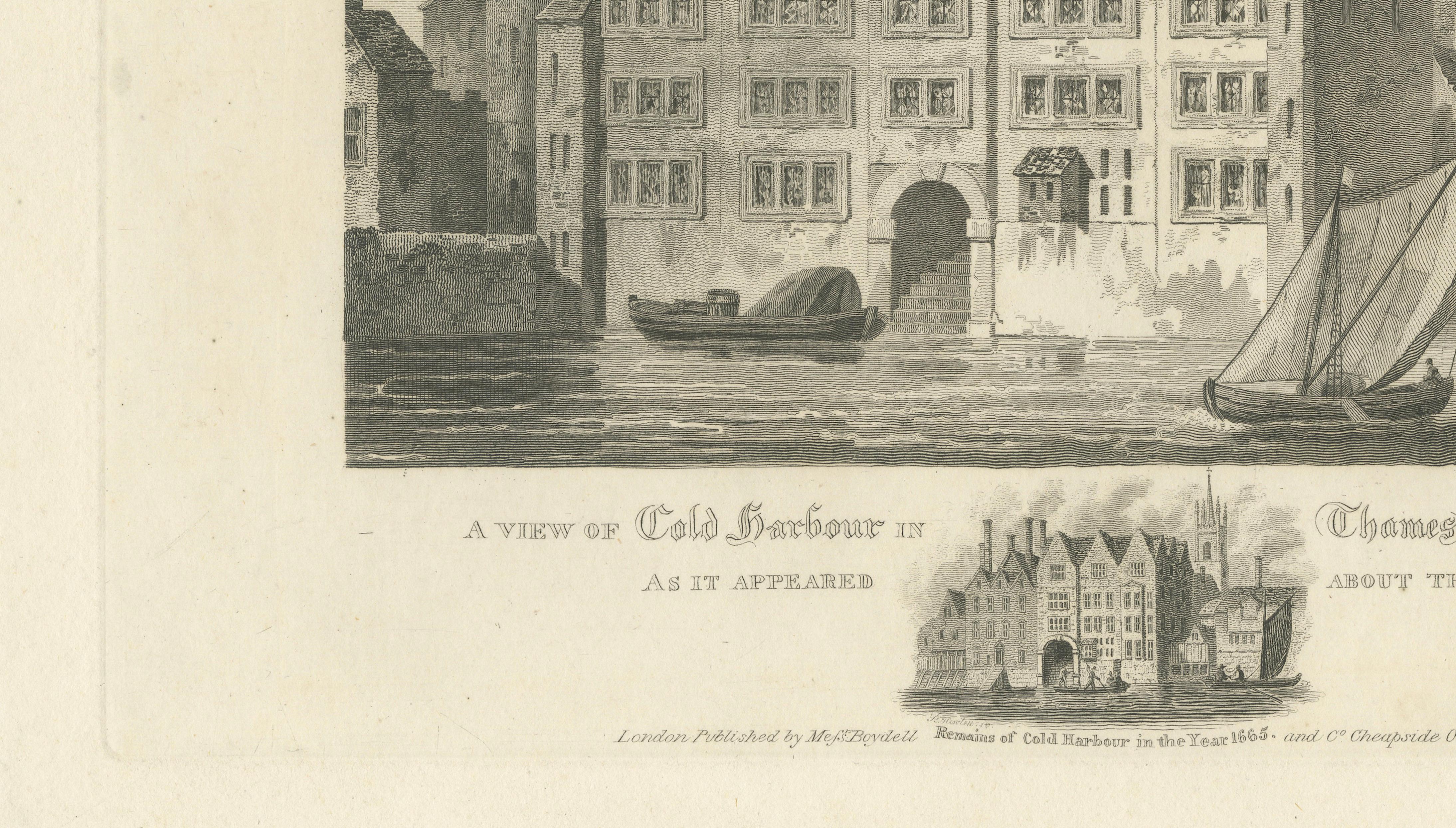 Cold Harbour Thames Street London, Boydell Engraving, 1818