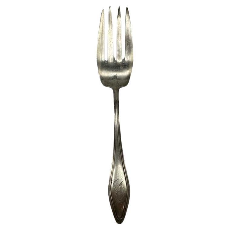 Cold Meat Serving Fork "Mary Chilton" by Towle Sterling Silver Flatware, 1912 For Sale