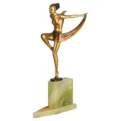 Cold-Painted Art Deco bronze sculpture entitled "Speed" by Josef Lorenzl