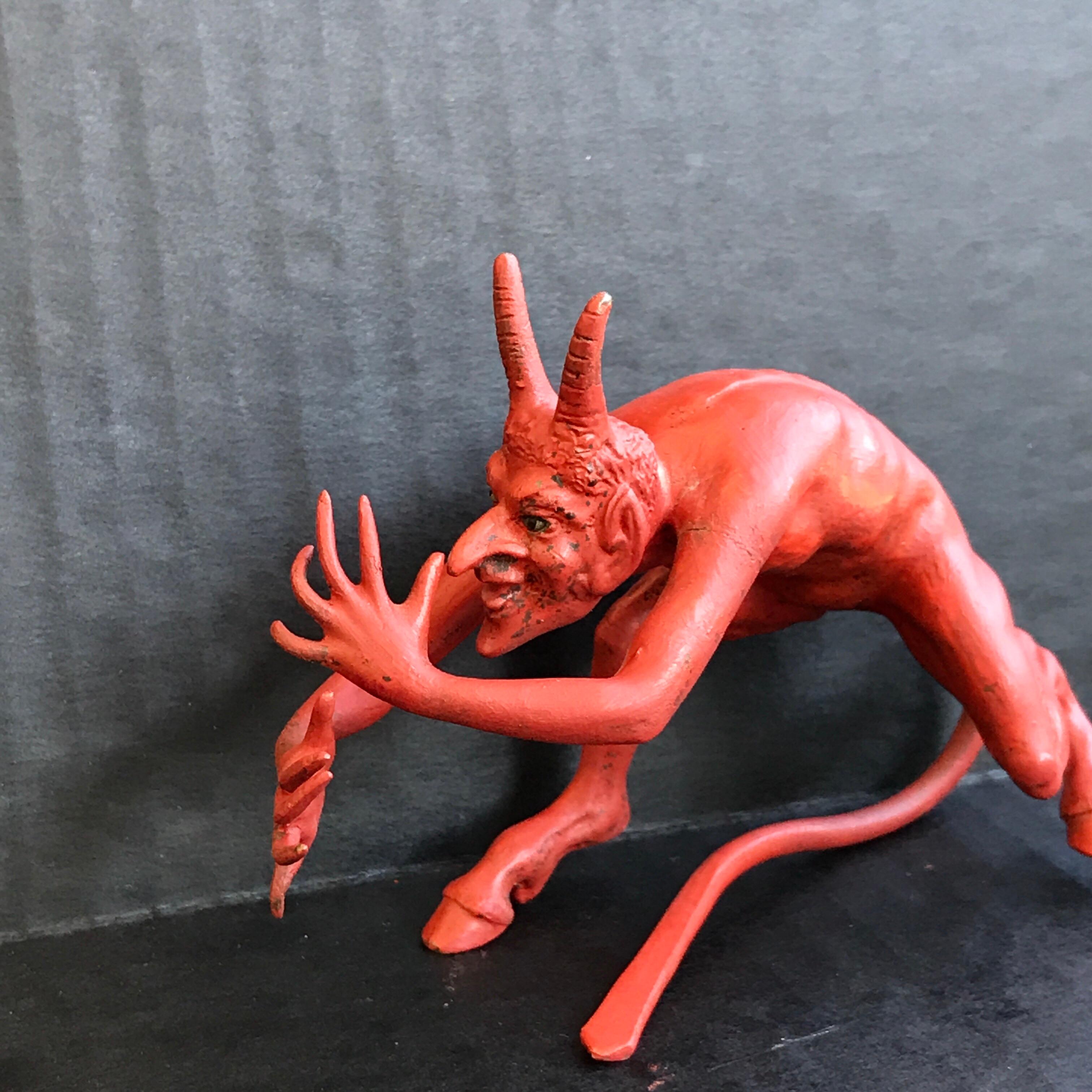 Hand-Painted Cold Painted Austrian Bronze Devil, Attributed to Bergman